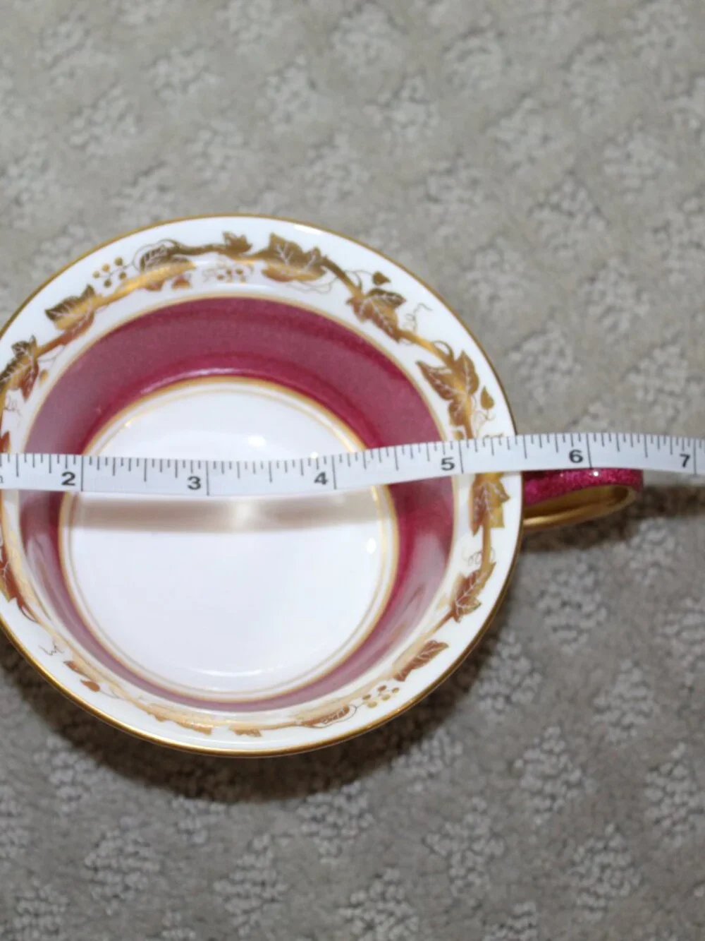 Two Handled Soup Cup & Saucer Wedgwood Whitehall W3994 Powder Ruby Bone China